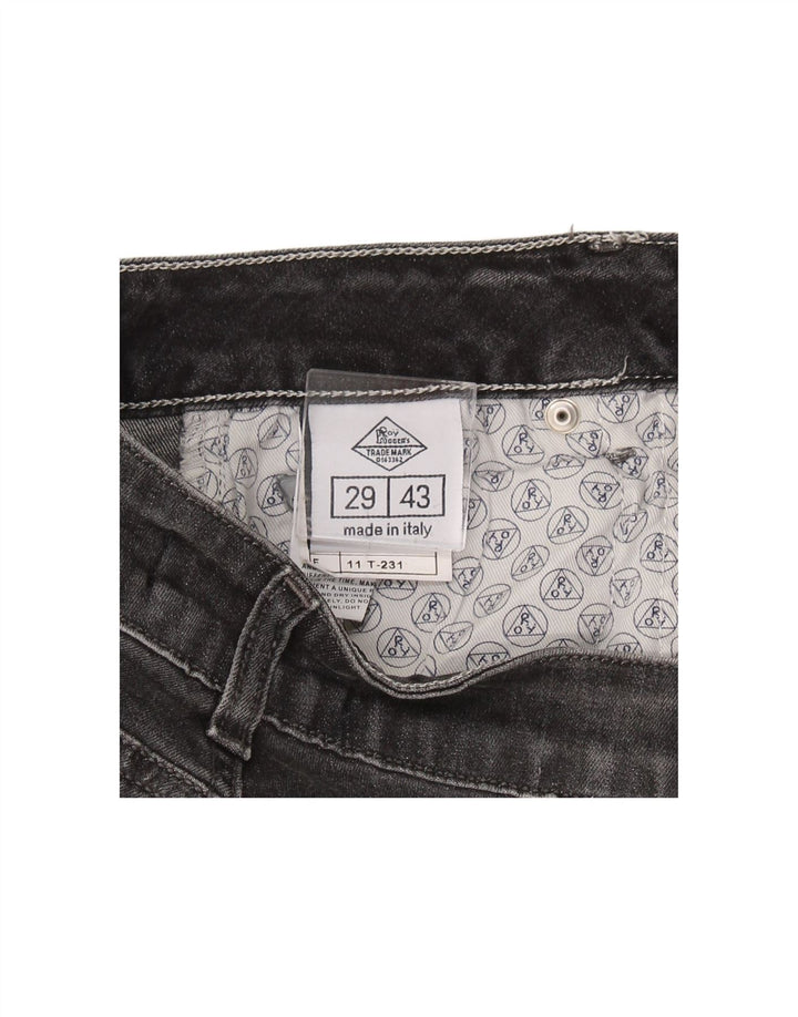 ROY ROGERS Calça jeans feminina slim W29 L29 algodão cinza