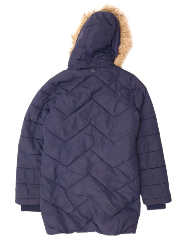 Casaco acolchoado com capuz para meninas Mountain Warehouse 11-12 anos azul marinho geométrico