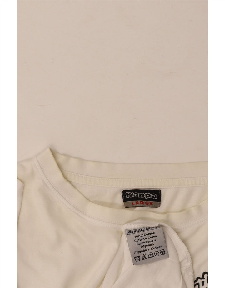 KAPPA Mens T-Shirt Top Large White Cotton