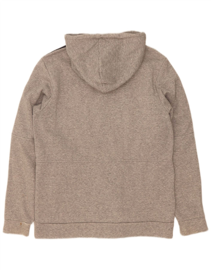 Suéter Adidas masculino 3D Arc Zip com capuz cinza médio algodão