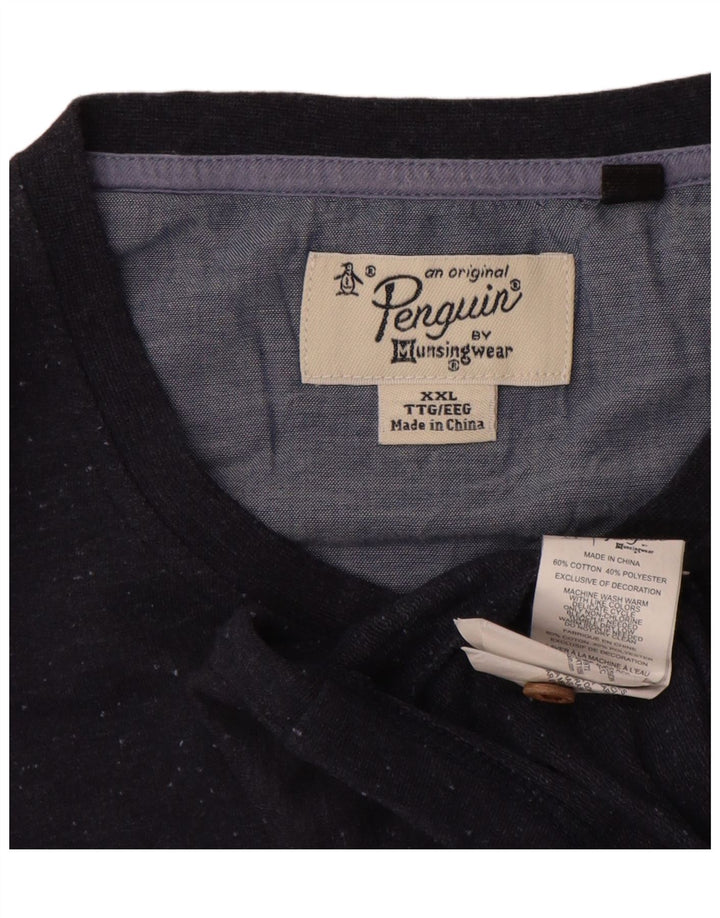 Camiseta masculina Penguin Top 2XL algodão azul marinho