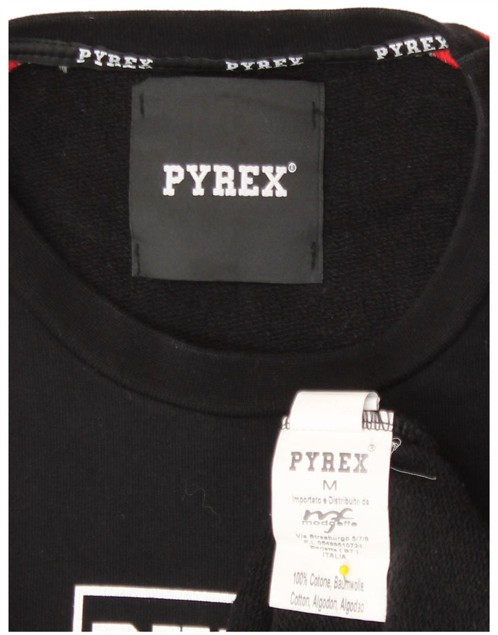 Pyrex moletom gráfico masculino jumper médio preto colorblock algodão
