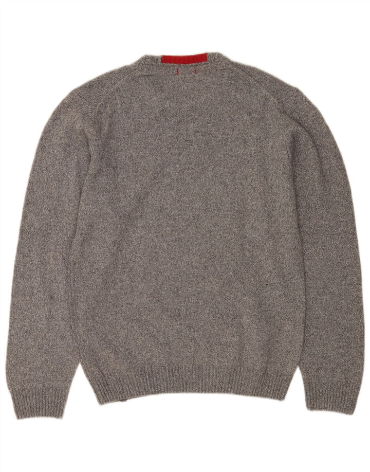 Suéter masculino Slam com gola redonda 2XL lã manchada cinza