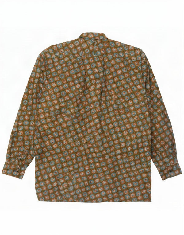 C&A Camisa masculina XL Khaki Floral Algodão