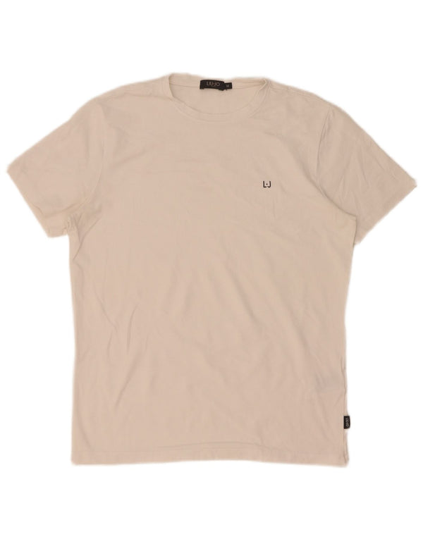 Camiseta masculina Liu Jo Top médio algodão branco