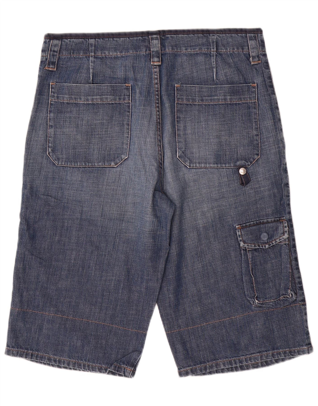 Sisley Mens Cargo Denim Shorts IT 48 Médio W34 Azul Algodão