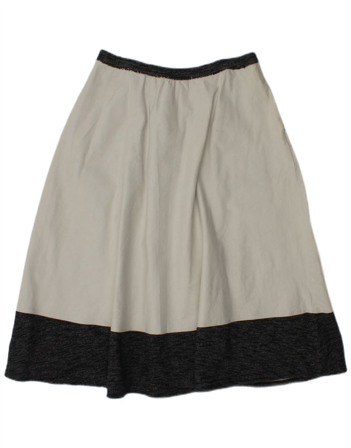 Saia evasê feminina VINTAGE pequena W26 bloco colorido branco