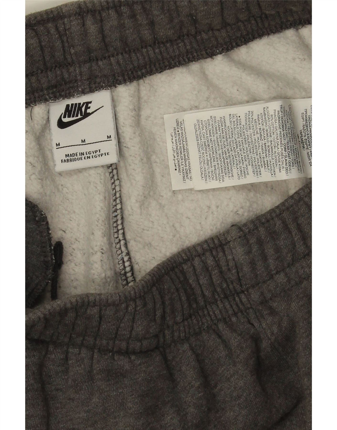 Calça de treino masculina Nike Joggers cinza médio algodão manchado