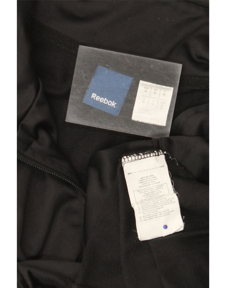 REEBOK Mens Graphic Tracksuit Top Jaqueta Médio Poliéster Preto