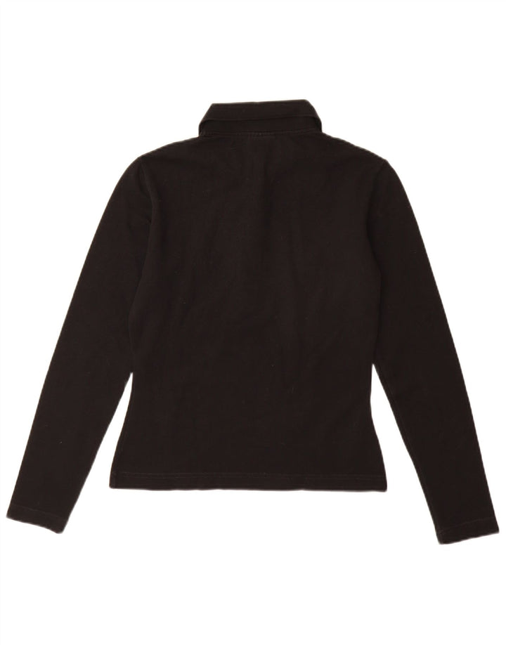 Camisa polo feminina de manga comprida Lacoste tamanho 40 algodão preto médio