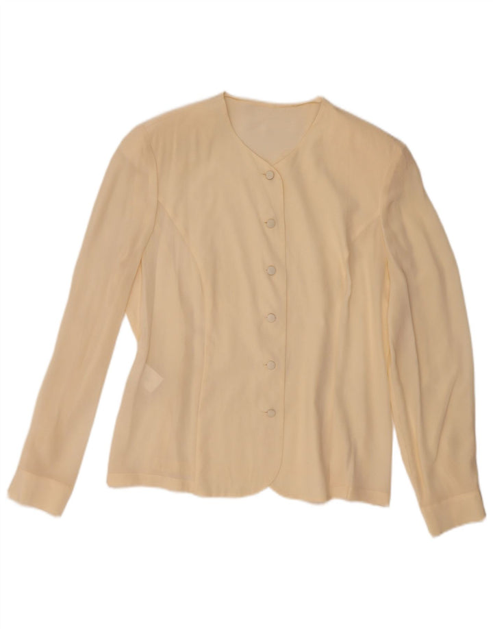 Blusa feminina VINTAGE IT 48 XL seda branca