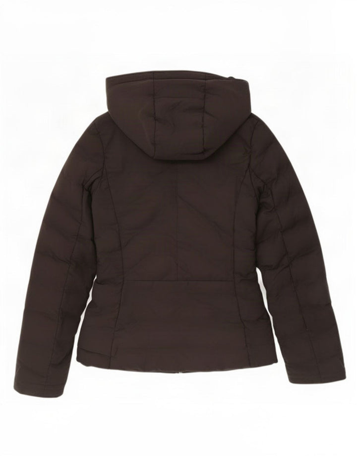 Jaqueta acolchoada com capuz feminina Zara UK 6 XS poliéster preto