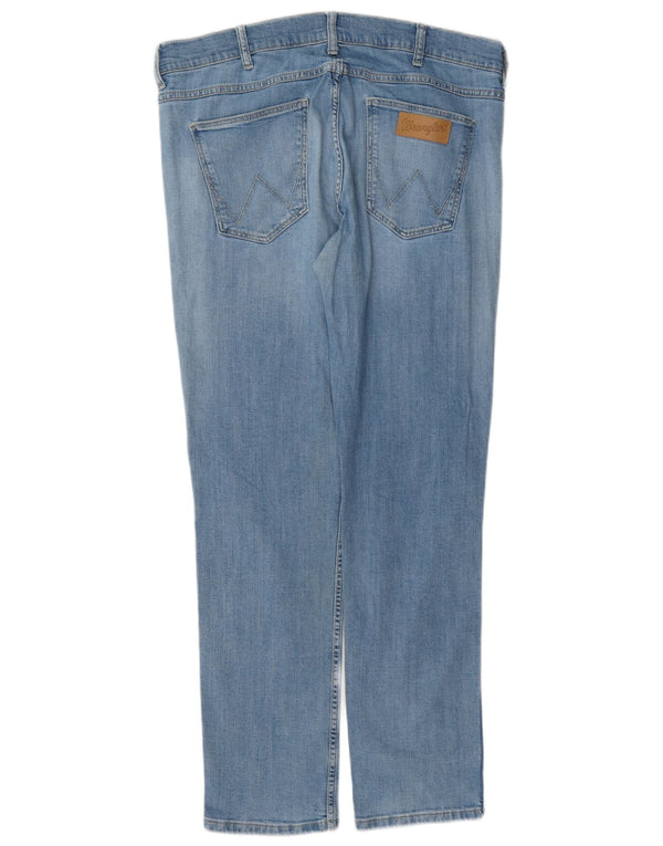 Wrangler Mens Greensboro Straight Jeans W35 L32 Azul Algodão
