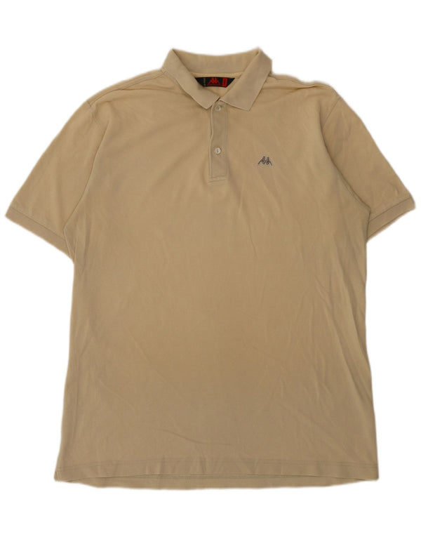 Camisa polo masculina Kappa grande algodão amarelo