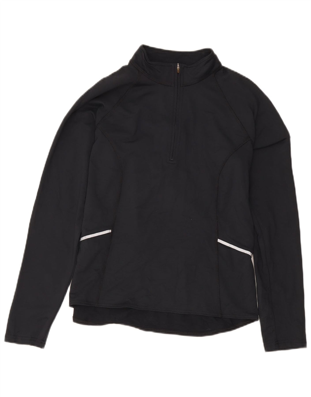 L.L.Bean Pulôver feminino com zíper e gola alta, pulôver, Reino Unido 14, médio, preto, nylon