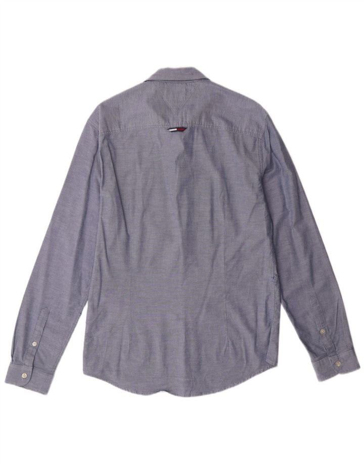 Camisa masculina TOMMY HILFIGER slim fit algodão azul médio