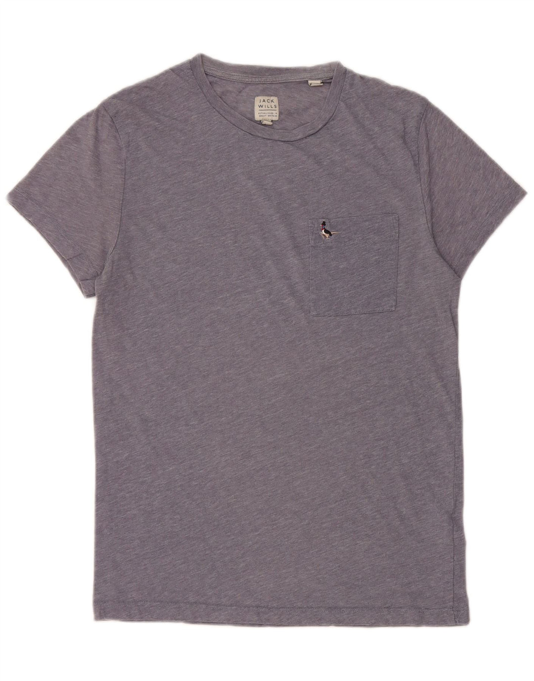 Camiseta masculina Jack Wills top pequeno algodão manchado azul