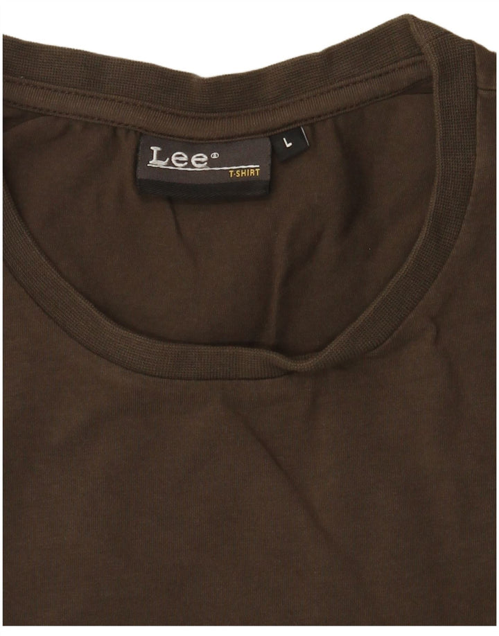 Camiseta feminina Lee UK 14 grande cáqui