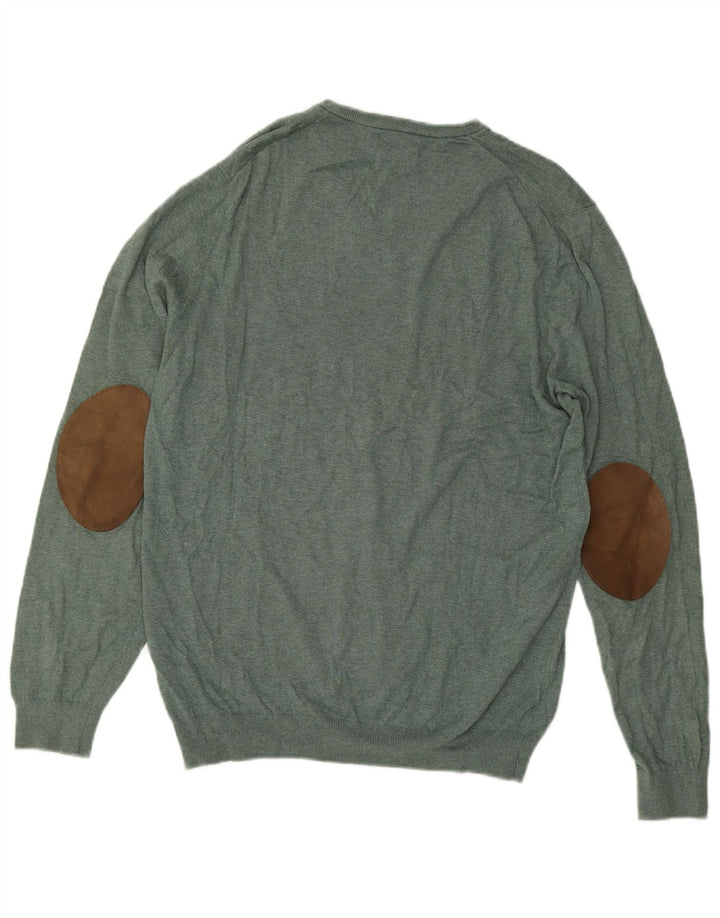 Suéter masculino MASSIMO DUTTI com decote em V XL algodão verde