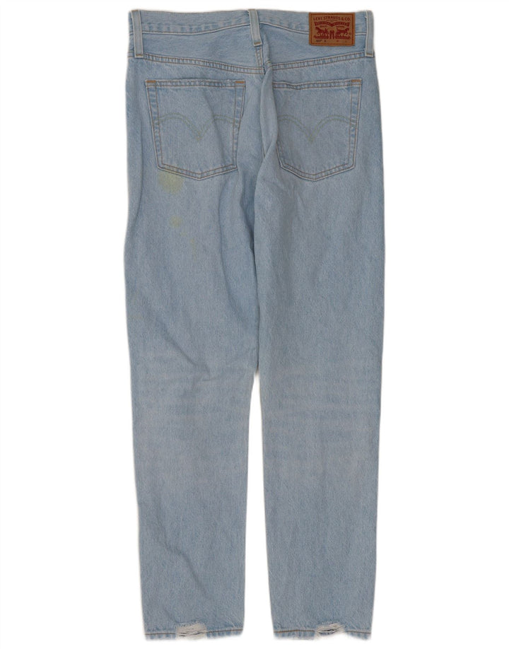 Calça Jeans Levis Feminina 501 Distressed Straight W27 L28 Azul Algodão