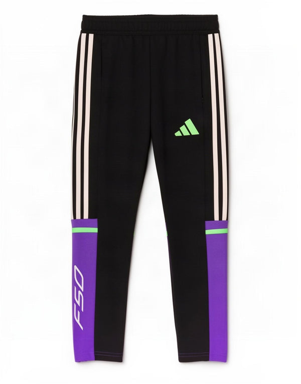 Calças de treino Adidas Aeroready para meninas 7-8 anos preto colorblock