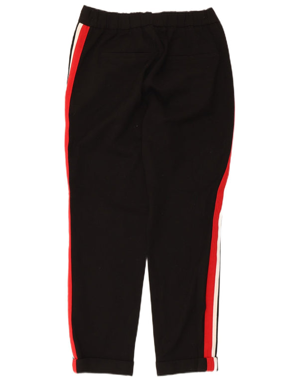 Zara Womens Straight Chino Trousers XS W24 L24 Black Colourblock Polyester