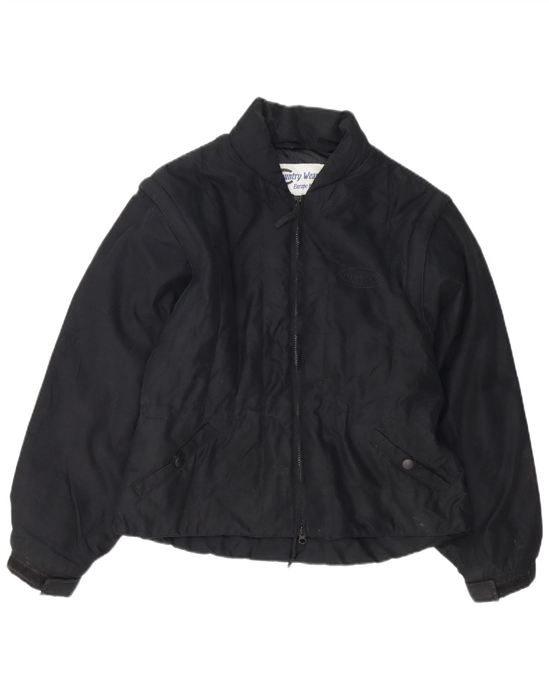 Jaqueta bomber masculina vintage UK 36 poliéster preto pequeno