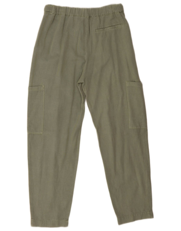 Zara Meninos Calças Cargo de Cintura Alta Solta Fit 13-14 Anos W26 L24 Verde