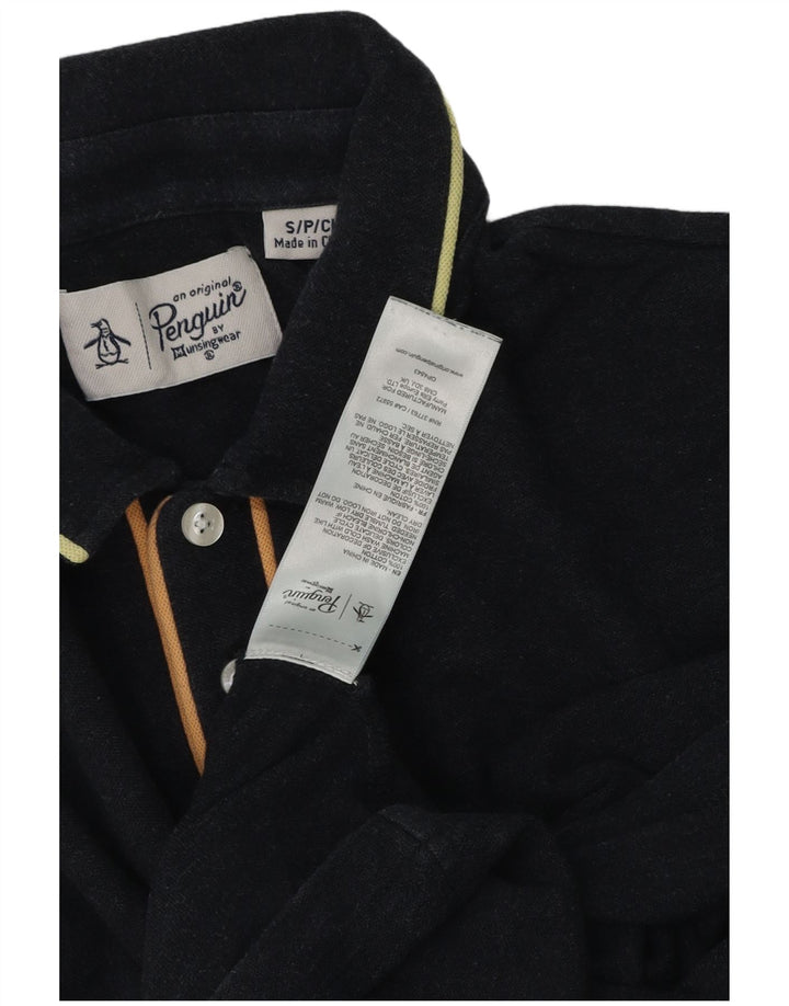Camisa polo masculina Penguin pequena algodão cinza