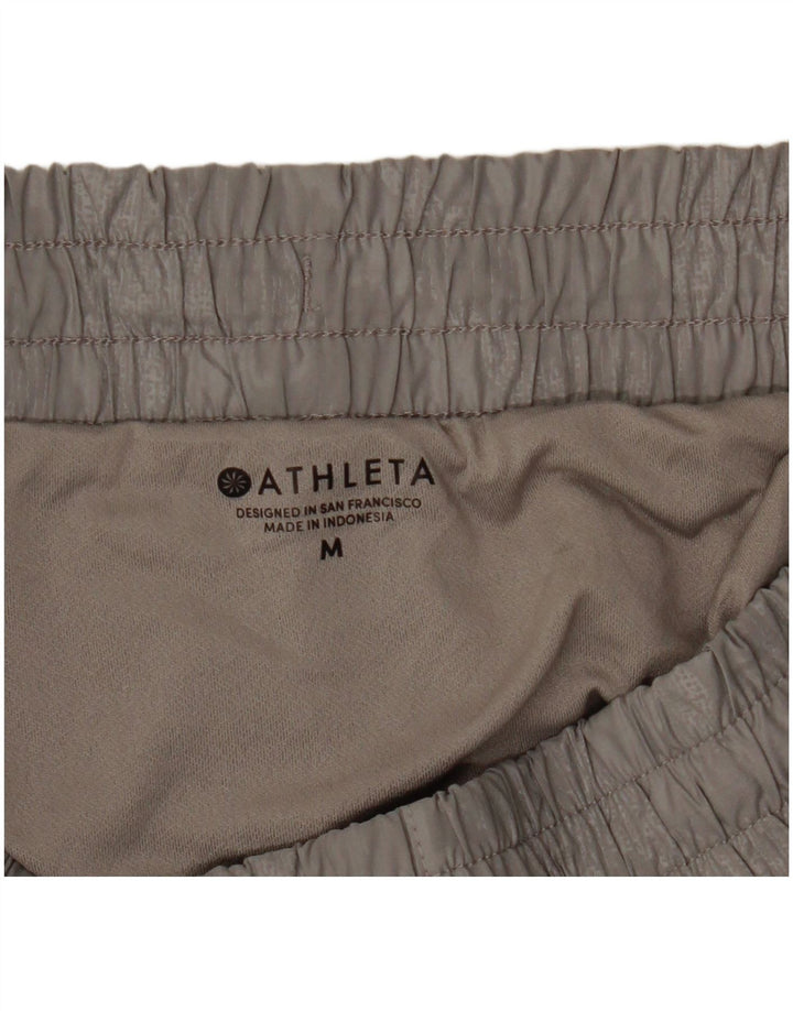 Shorts esportivos femininos Athleta UK 14 camuflagem cinza médio