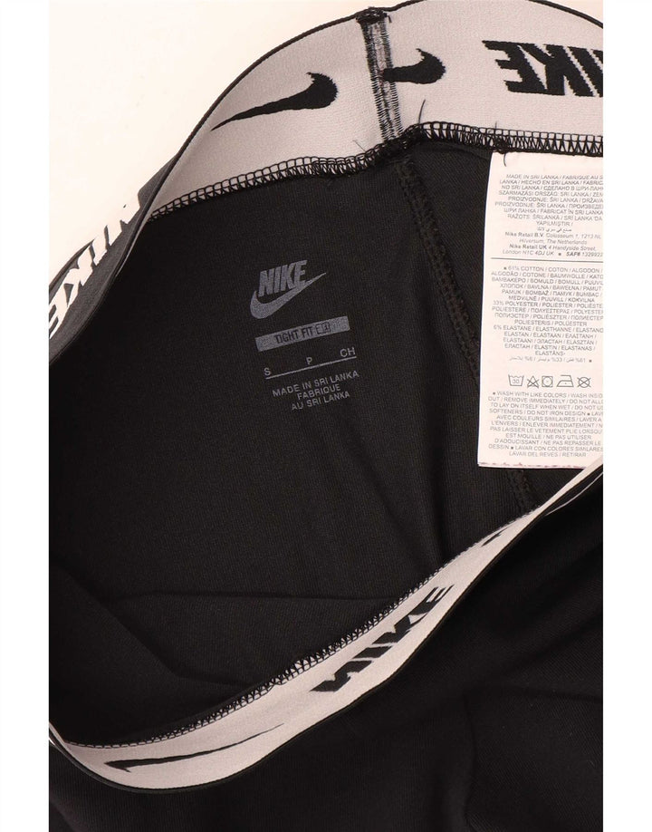 Leggings Nike Femininas Gráficas UK 10 Pequenas Algodão Preto