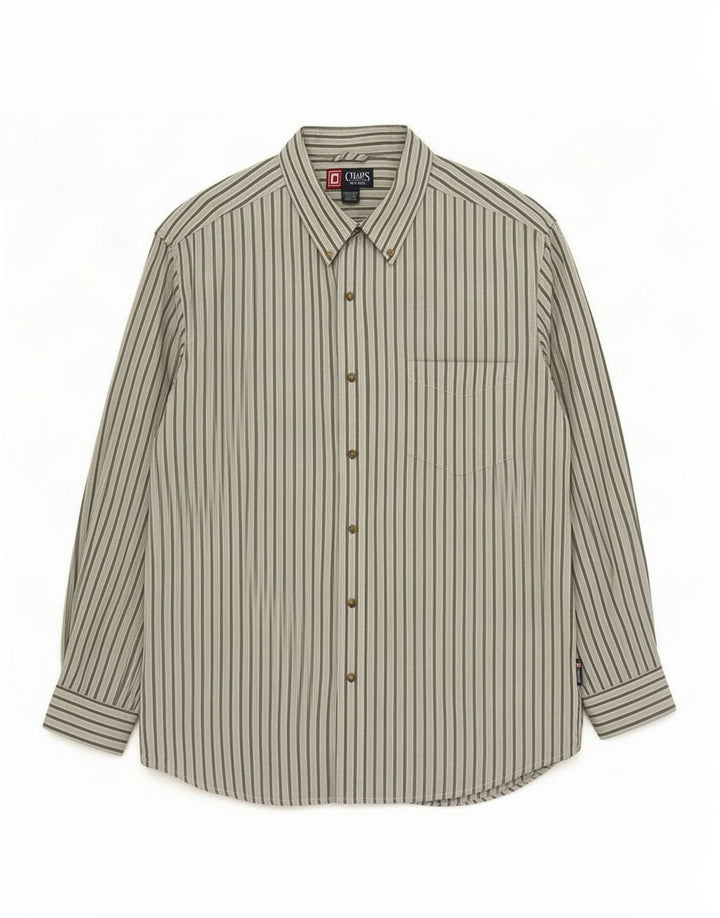 Camisa masculina Chaps XL algodão listrado verde