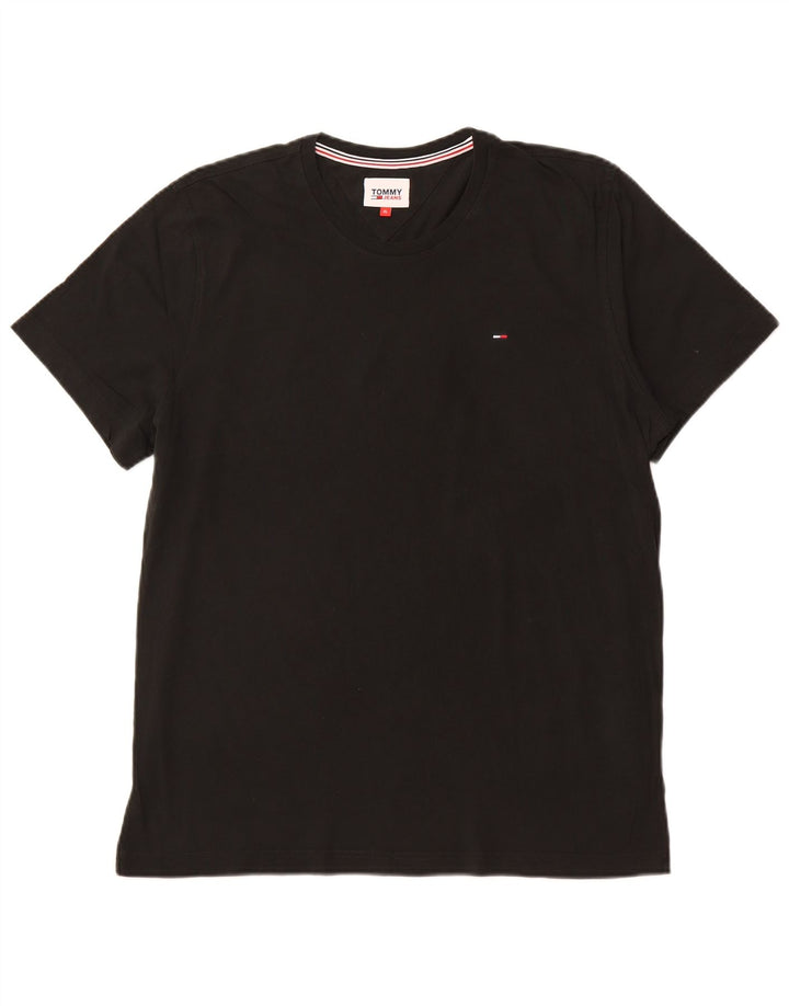 TOMMY HILFIGER Camiseta masculina Top XL algodão preto