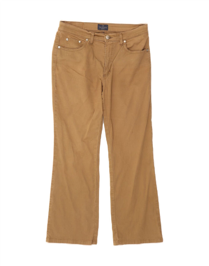 TRUSSARDI Womens Bootcut Casual Trousers W29 L26 Beige Cotton Vintage Trussardi and Second-Hand Trussardi from Messina Hembry 