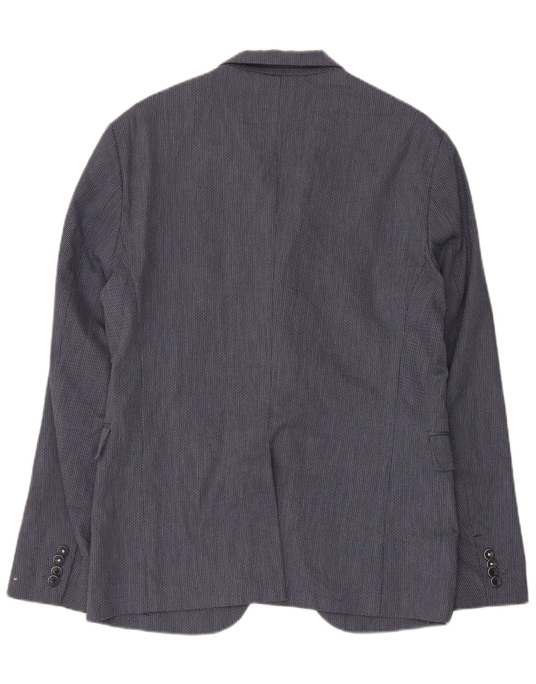 Jaqueta blazer masculina ZARA com 2 botões EU 50 poliéster azul marinho médio
