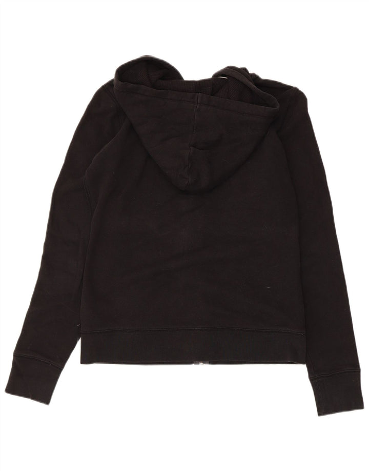 Dkny Suéter feminino com capuz e zíper gráfico New York Reino Unido 10 pequeno algodão preto