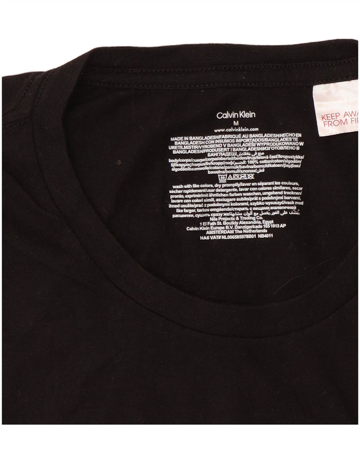 Camiseta masculina Calvin Klein de algodão preto médio