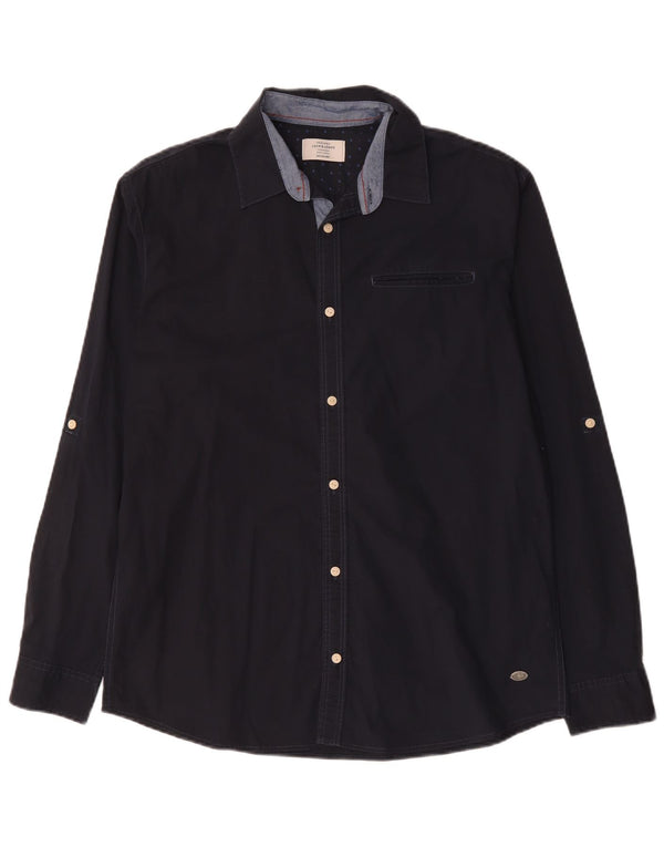Camisa masculina Jack & Jones XL azul marinho algodão