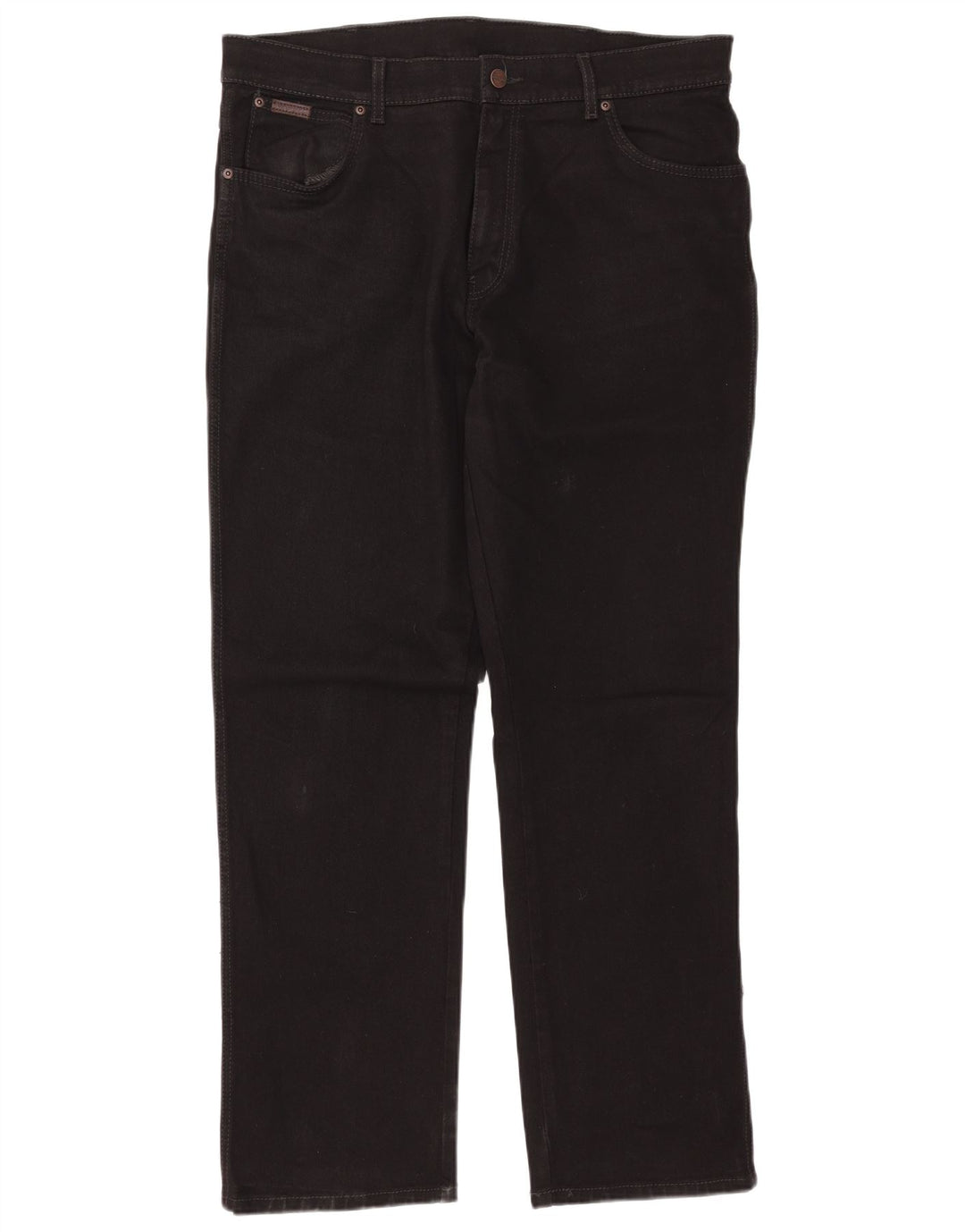 WRANGLER Masculino Texas Stretch Straight Jeans W38 L32 Algodão Preto