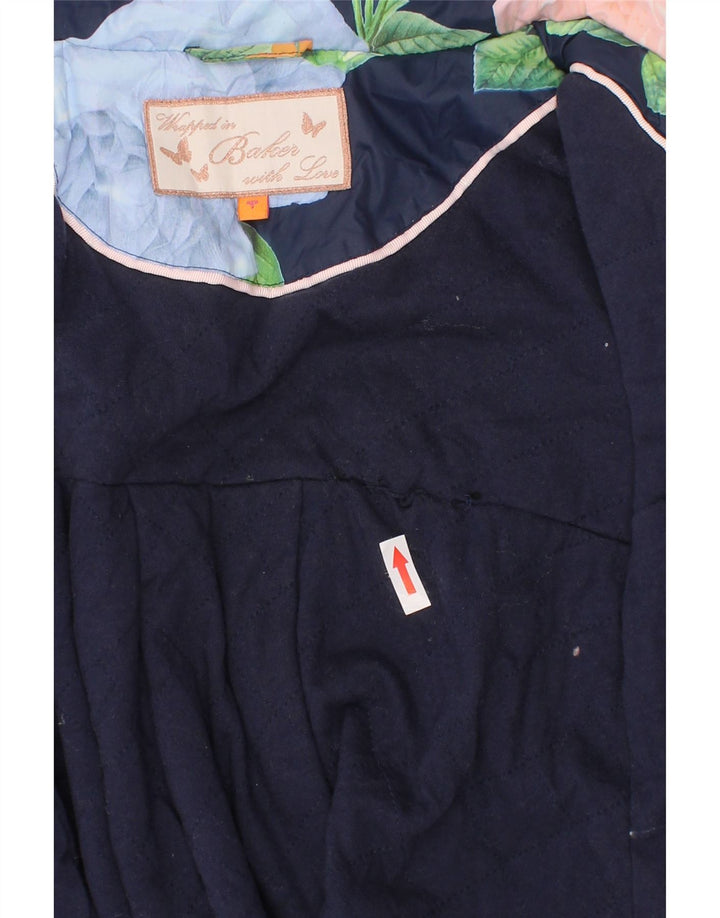 Capa de chuva Ted Baker para meninas 6-7 anos azul marinho floral poliéster