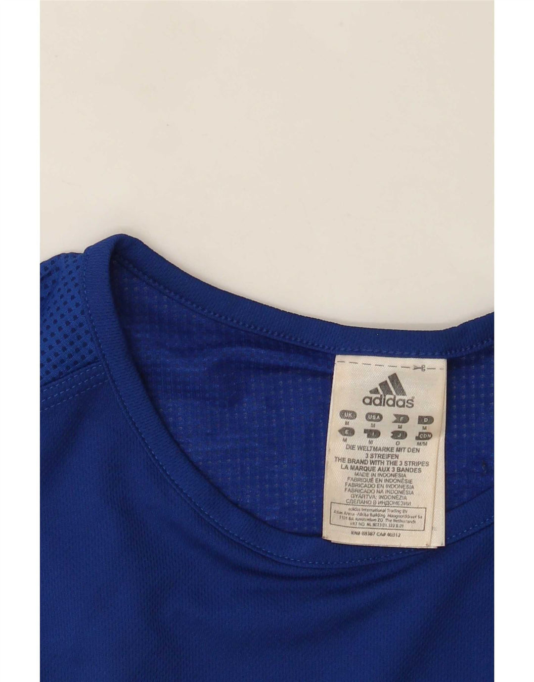 Adidas Mens Colete Top Médio Poliéster Azul