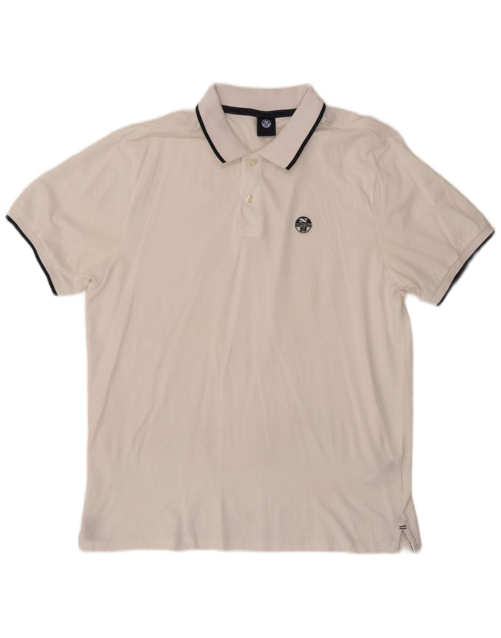 Camisa polo masculina North Sails grande algodão branco