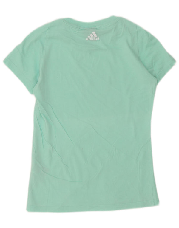 Adidas Camiseta Feminina Graphic Top UK 4/6 XS Turquesa Algodão