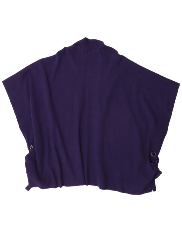 Suéter cardigã feminino Karen Millen com capa Reino Unido 14 viscose azul marinho médio