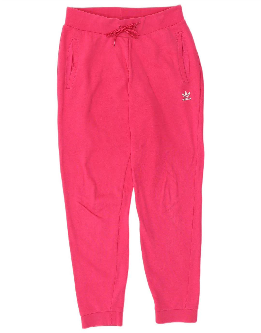 ADIDAS Womens Tracksuit Calças Joggers UK 12 Medium Pink Cotton