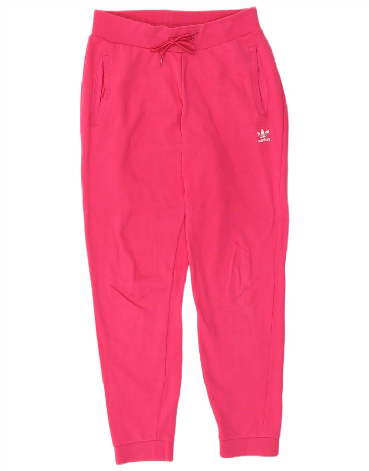 ADIDAS Womens Tracksuit Calças Joggers UK 12 Medium Pink Cotton