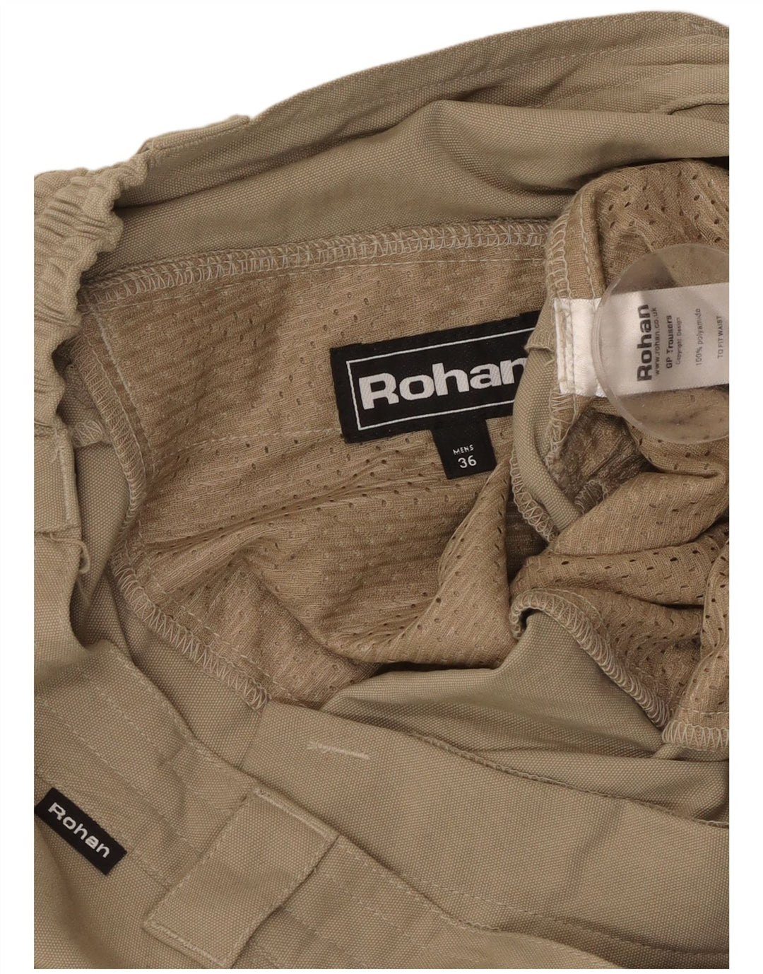 Calça cargo reta masculina ROHAN W36 L27 poliamida bege