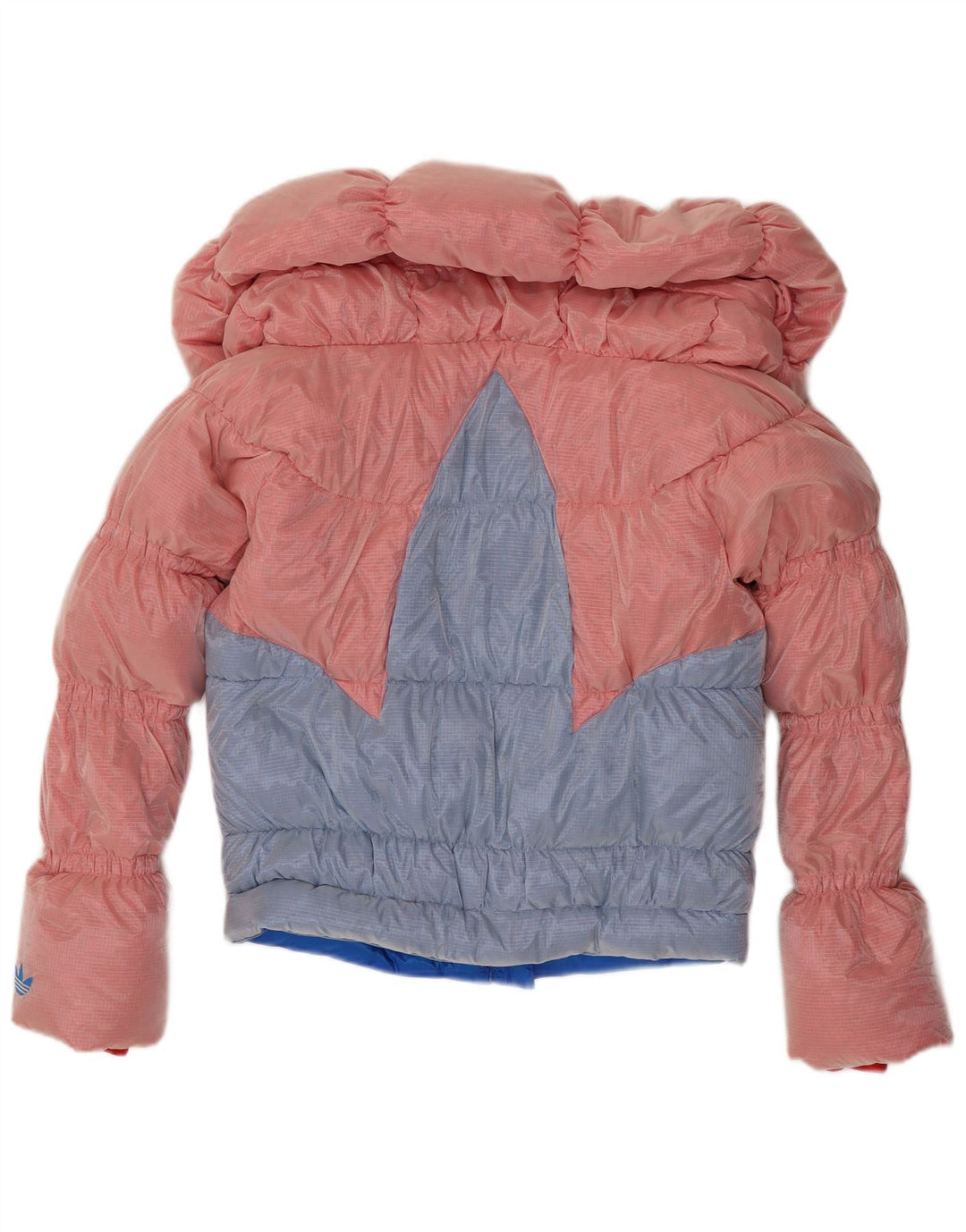 Jaqueta acolchoada feminina Adidas UK 12 médio rosa colorblock poliamida