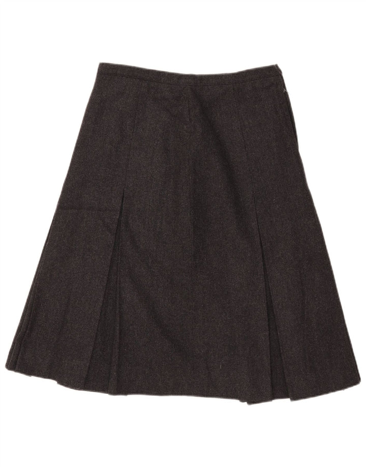 Saia plissada feminina vintage W28 cinza médio
