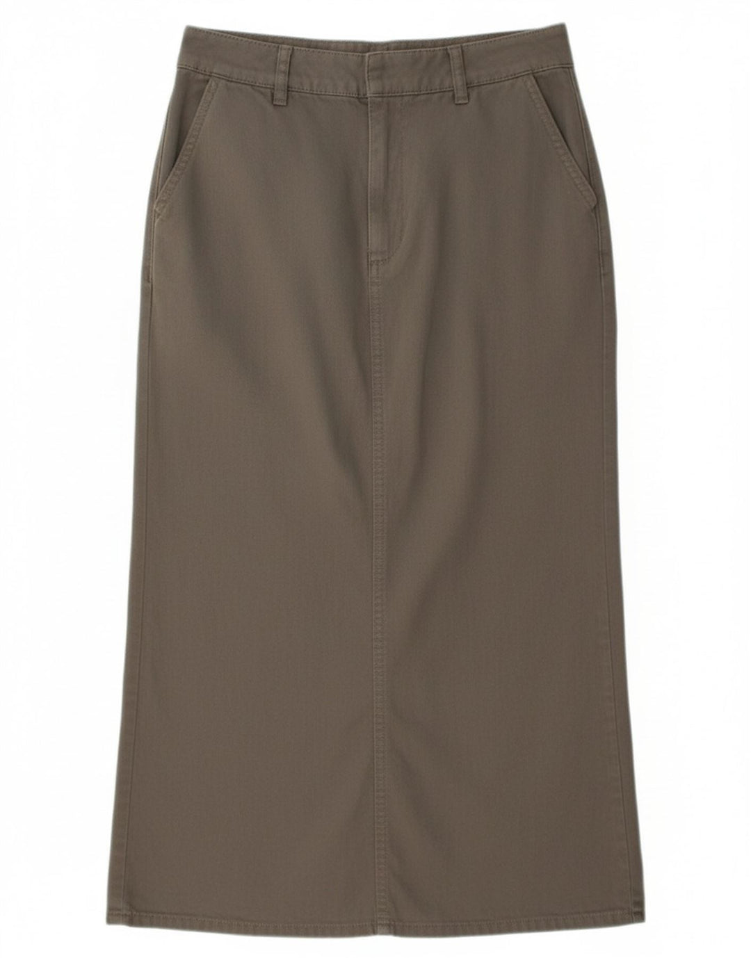 Saia midi feminina PULL & BEAR W28 algodão cinza médio